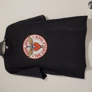 BON JOVI The Circle Tour 2010 graphic concert band tee black short sleeve XL